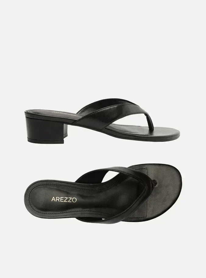 Sandália Preta Salto Bloco Cortiça Tiras