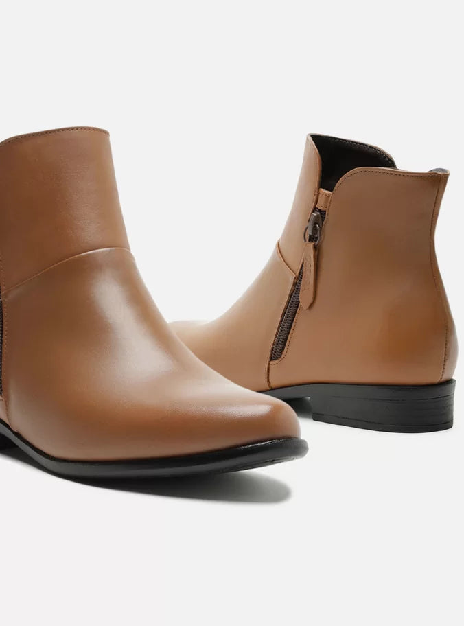 Bota Couro Cano Curto Light Toast