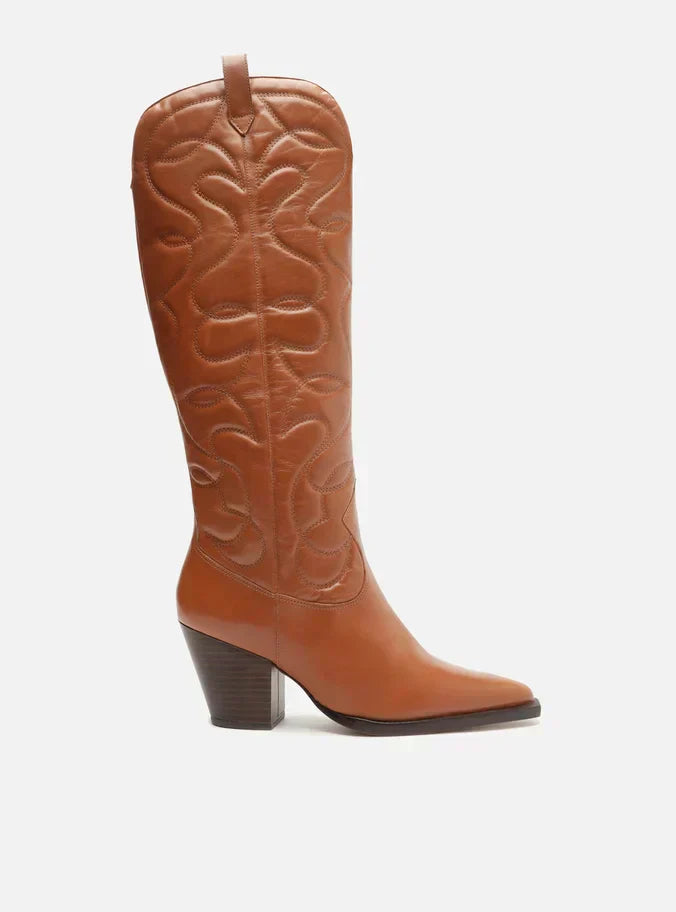 Bota Marrom Couro Cano Longo Western Georgia