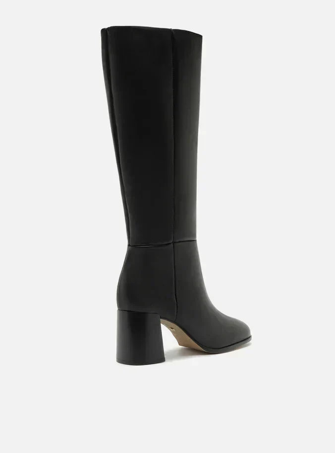 Bota Preta Couro Cano Longo Montaria