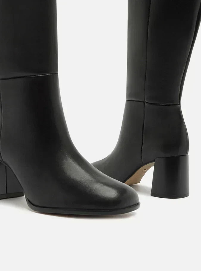 Bota Preta Couro Cano Longo Montaria