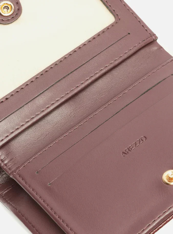 Carteira Vermelha Couro Pequena Zíper Metais