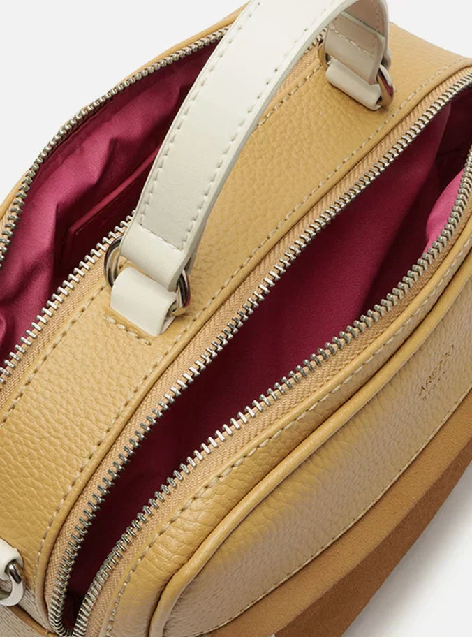 Bolsa Tiracolo Marrom Prione Média Branca