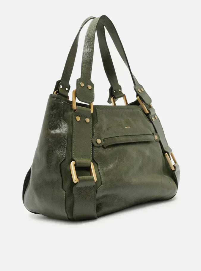 Bolsa Tote Verde Couro Gretha Grande