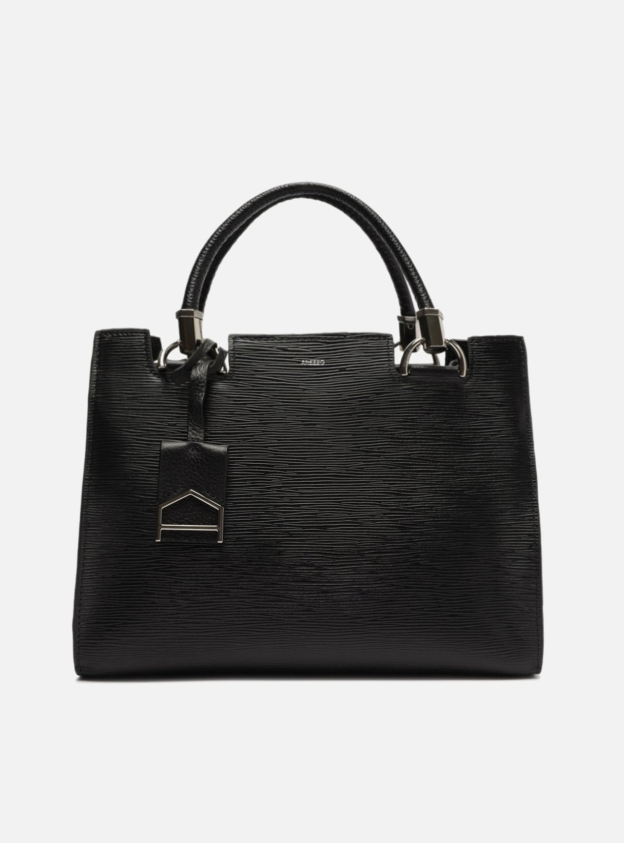 Tote Preta Couro Wave Abraccio Grande