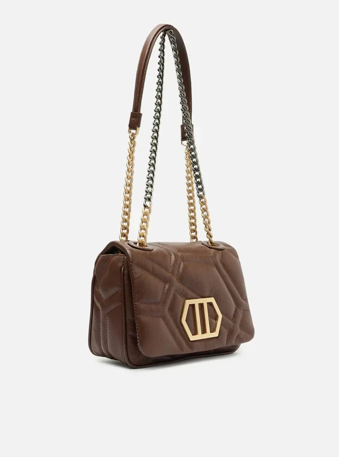 Bolsa Tiracolo Marrom Escura Couro Emma Média