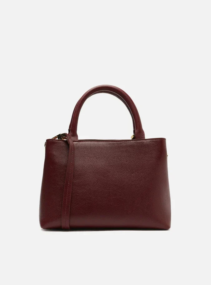 Bolsa Tote Vermelha Couro Textura Média