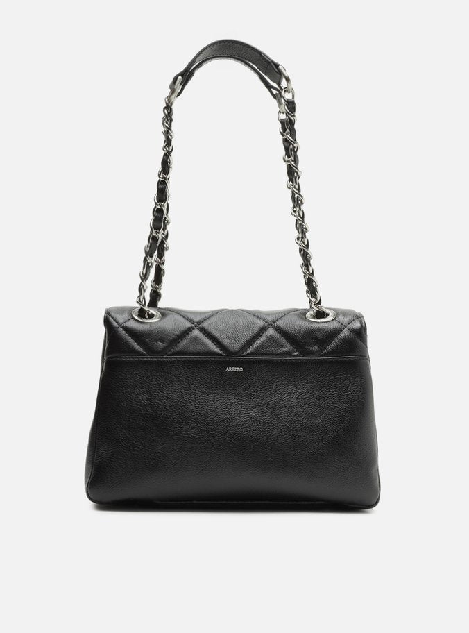 Bolsa Tiracolo Preta Couro Mizz Média