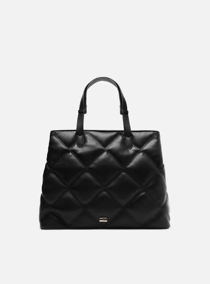 Bolsa Tote Preta Matelassê Média