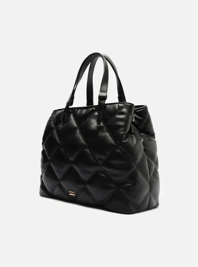 Bolsa Tote Preta Matelassê Média