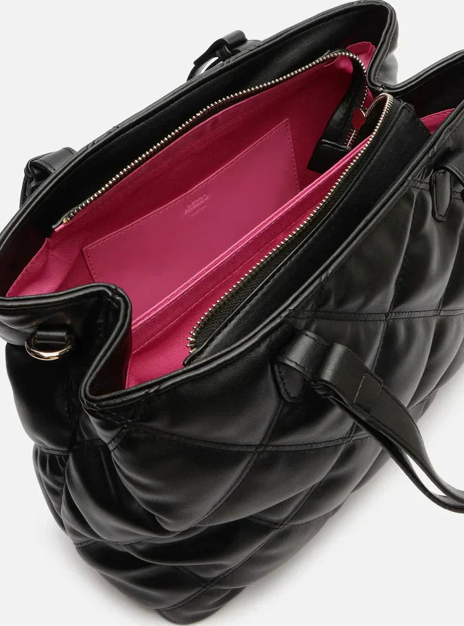 Bolsa Tote Preta Matelassê Média