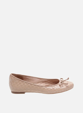 Sapatilha Verniz Matelassê Bege