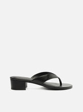 Sandália Preta Salto Bloco Cortiça Tiras