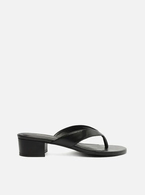 Sandália Preta Salto Bloco Cortiça Tiras