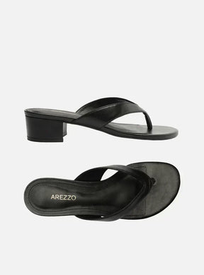 Sandália Preta Salto Bloco Cortiça Tiras