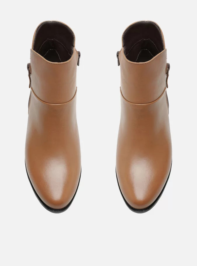 Bota Couro Cano Curto Light Toast