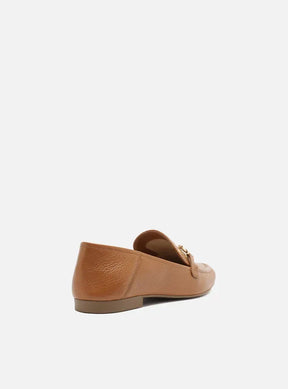 Mocassim Marrom Couro Bridão Metálico Básico Luma