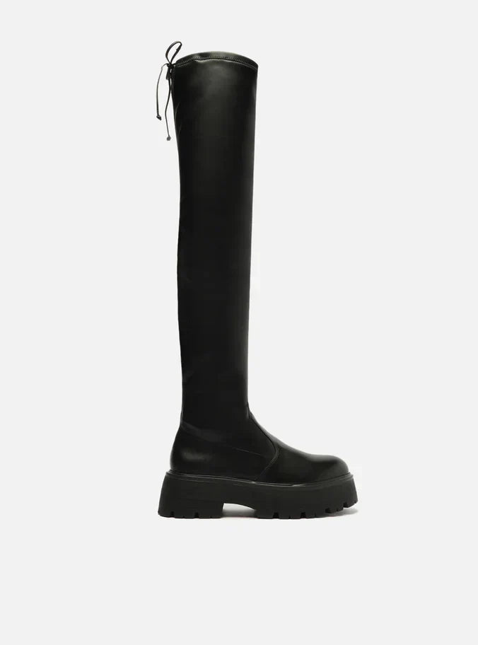 Bota Over The Knee Preta Tratorada