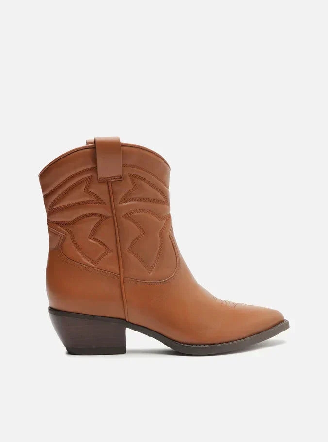 Bota Marrom Cano Curto Western Easy