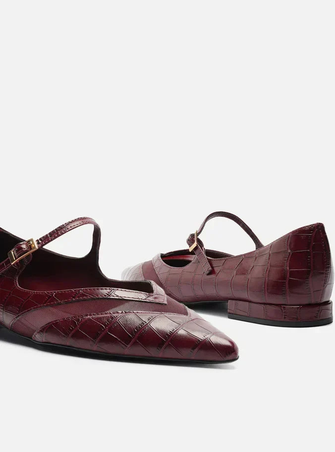 Sapatilha Vermelha Croco Tela