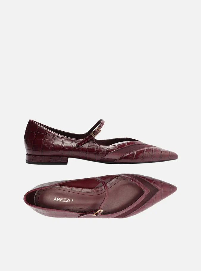 Sapatilha Vermelha Croco Tela