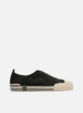 Tênis Slip On Preto Knit Elástico Alme