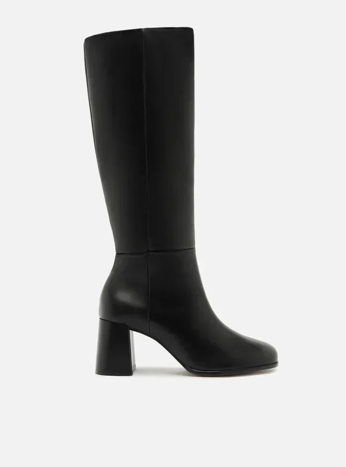 Bota Preta Couro Cano Longo Montaria