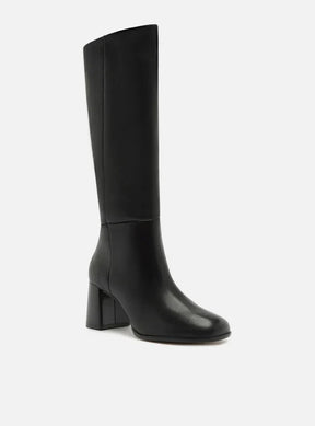 Bota Preta Couro Cano Longo Montaria