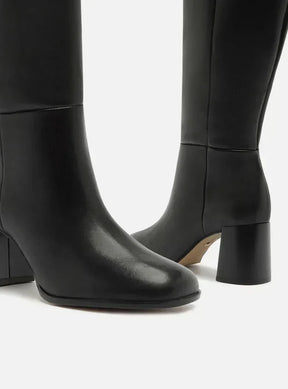 Bota Preta Couro Cano Longo Montaria