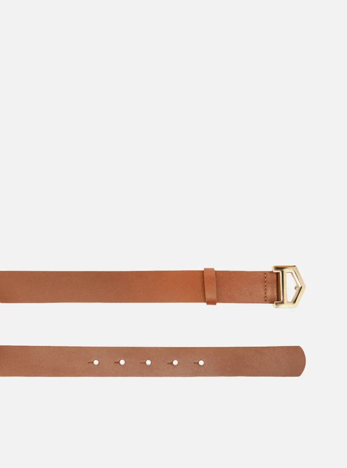 Cinto Caramelo Couro Médio Fivela A Metal