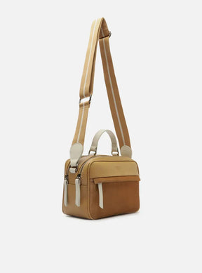 Bolsa Tiracolo Marrom Prione Média Branca