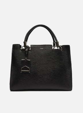 Tote Preta Couro Wave Abraccio Grande