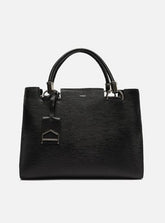 Tote Preta Couro Wave Abraccio Grande