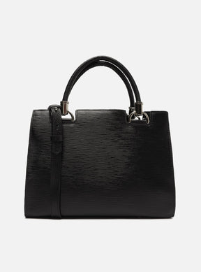 Tote Preta Couro Wave Abraccio Grande