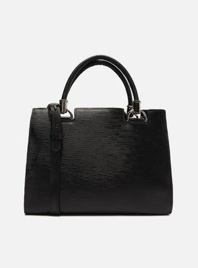 Tote Preta Couro Wave Abraccio Grande