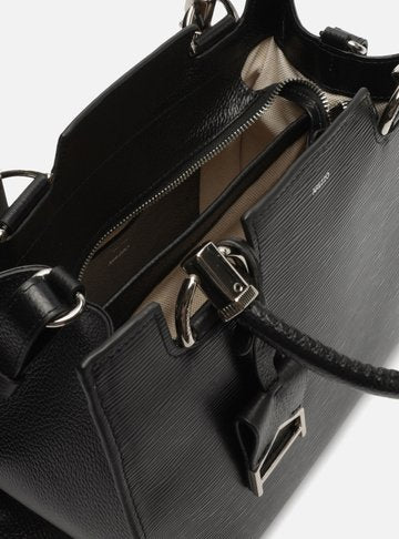 Tote Preta Couro Wave Abraccio Grande