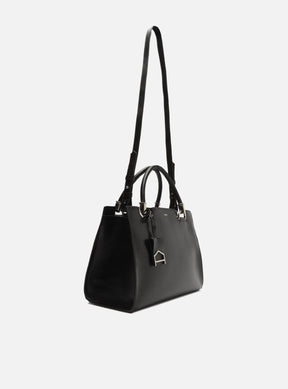 Tote Preta Couro Wave Abraccio Grande