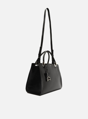 Tote Preta Couro Wave Abraccio Grande