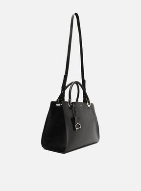 Tote Preta Couro Wave Abraccio Grande