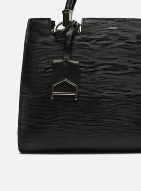 Tote Preta Couro Wave Abraccio Grande