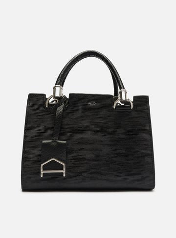 Bolsa Tote Preta Couro Abbraccio Média