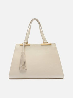 Bolsa Shopping Branca Croco Valentina Grande