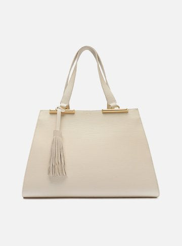 Bolsa Shopping Branca Croco Valentina Grande