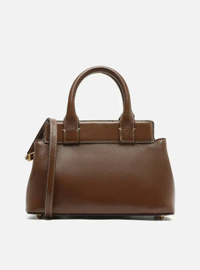 Bolsa Tote Marrom Couro Pequena Bag Charm Victória