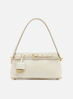 Bolsa Tiracolo Branca Croco Valentina Pequena