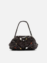 Bolsa Tiracolo Marrom Couro Média Aplicações