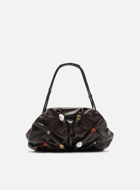 Bolsa Tiracolo Marrom Couro Média Aplicações