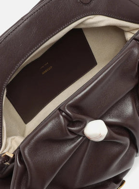 Bolsa Tiracolo Marrom Couro Média Aplicações