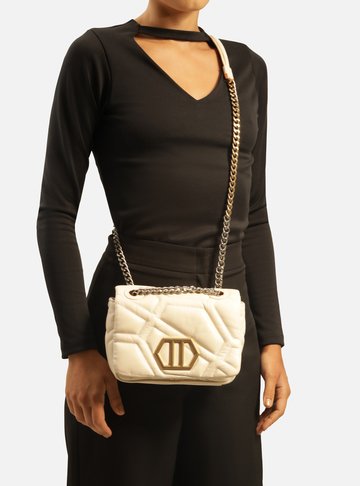 Bolsa Tiracolo Branca Couro Emma Sporty Média