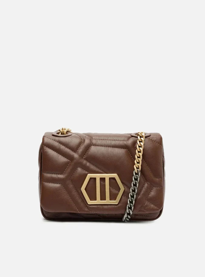 Bolsa Tiracolo Marrom Escura Couro Emma Média